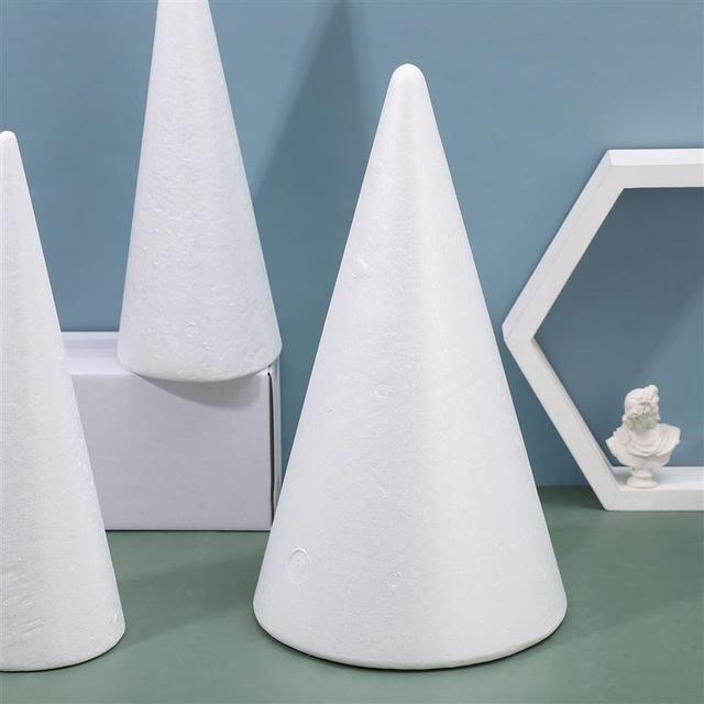 Amosfun White Foam Cones Arts And Crafts Cone Shaped Foams Craft Projects  Christmas Tree Table Centerpiece Cone Foam - Party & Holiday Diy  Decorations - AliExpress